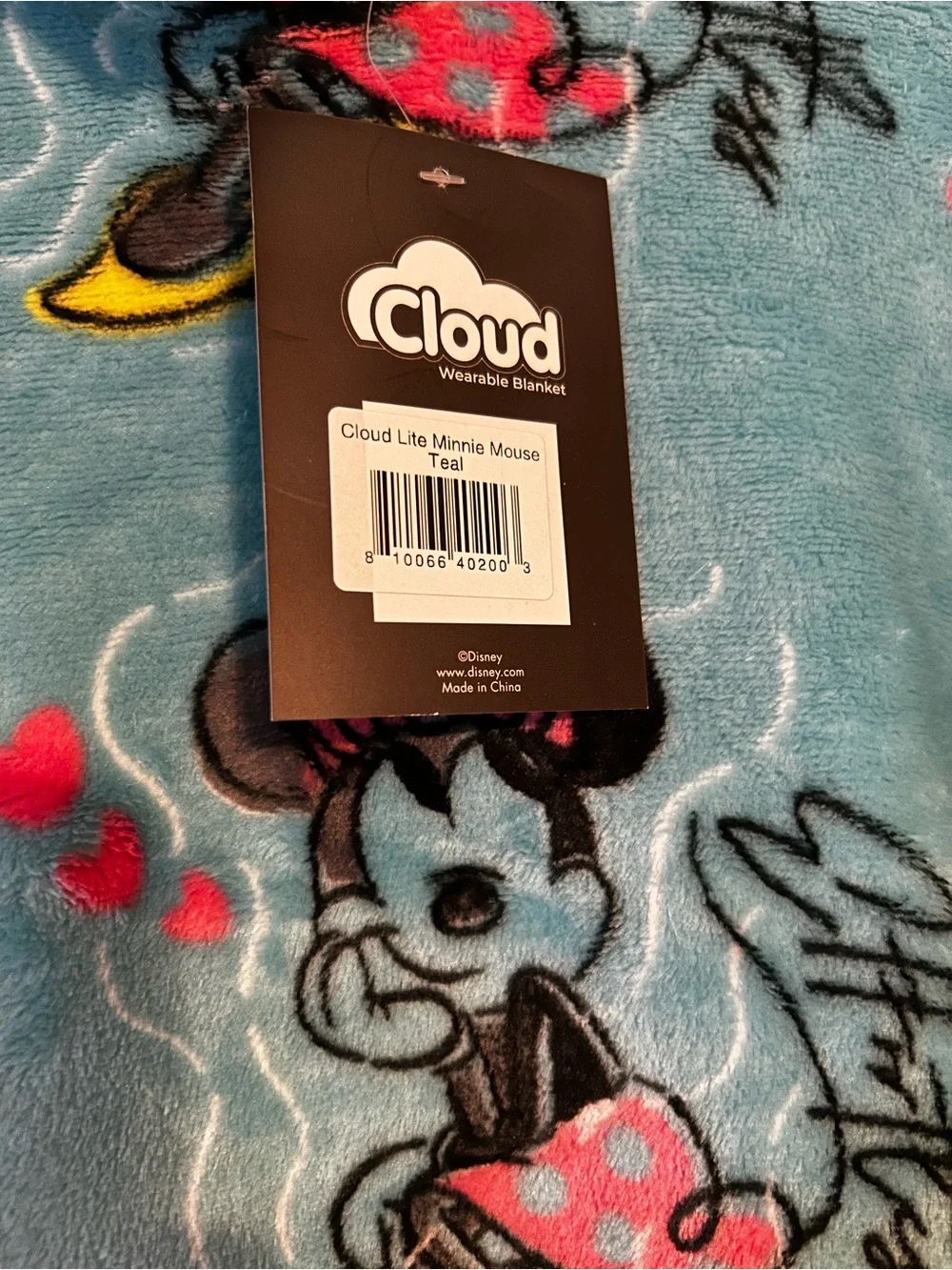 NWT Disney Minnie Mouse Teal Cloud Oversized Wearable Blanket Hoodie One size